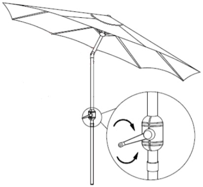 guarda-sol de jardim basculante funcional - desenho