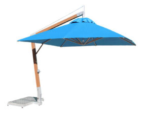 Bambrella Hurricane Side Wind - Guarda-Sol Cantilever (Poste Lateral) de Alumínio Acabamento em bambu