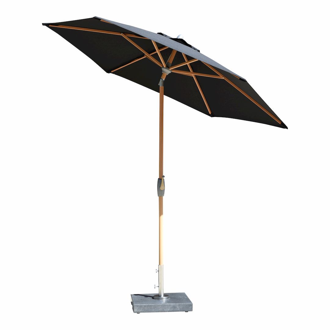 Stellar Auto Tilt Parasol – Teak Wood Finish Aluminium Frame - Image 3